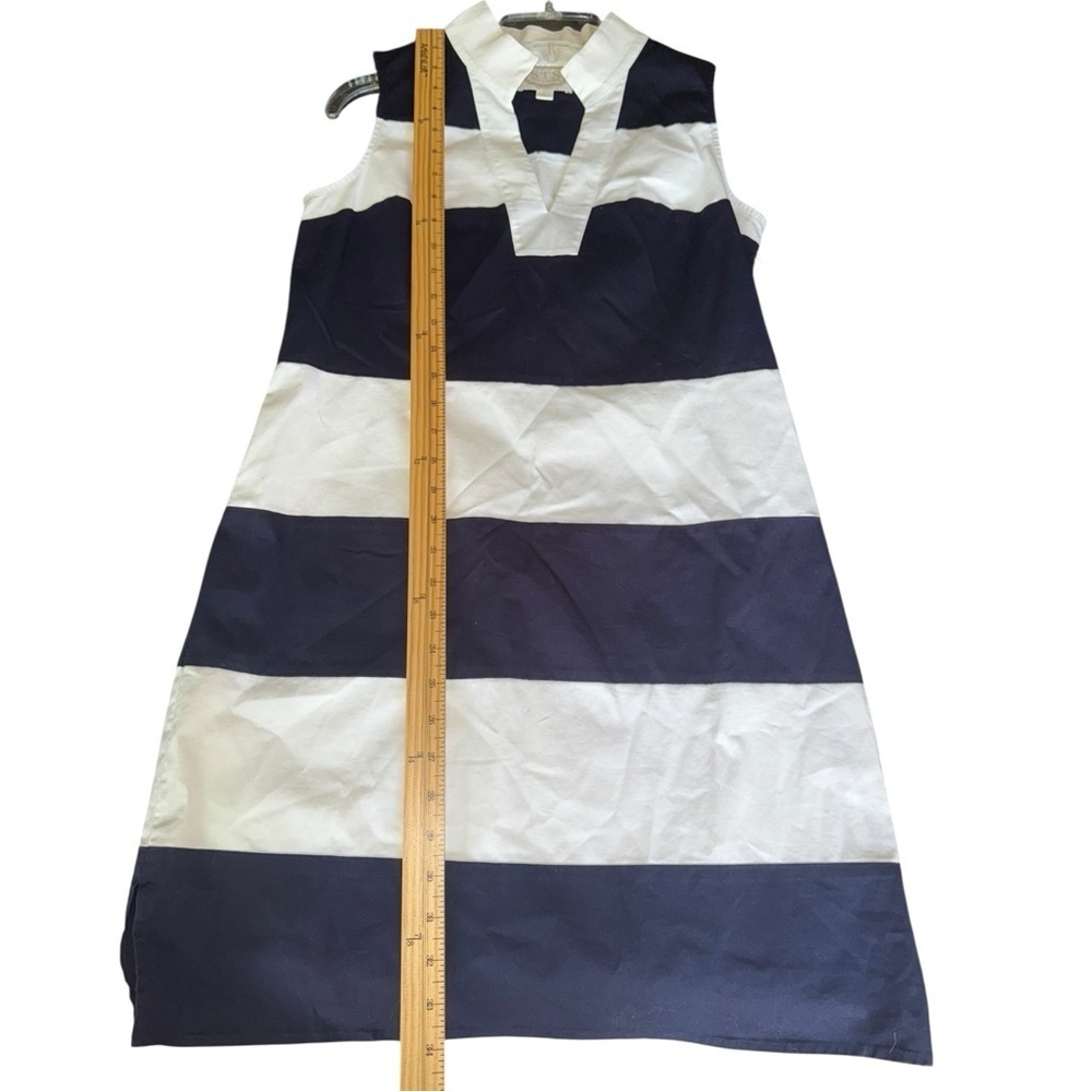 ▶️ SAIL TO SABLE ◀️ Navy & White Stripes Sheath Dress Size Medium - Picture 9 of 10
